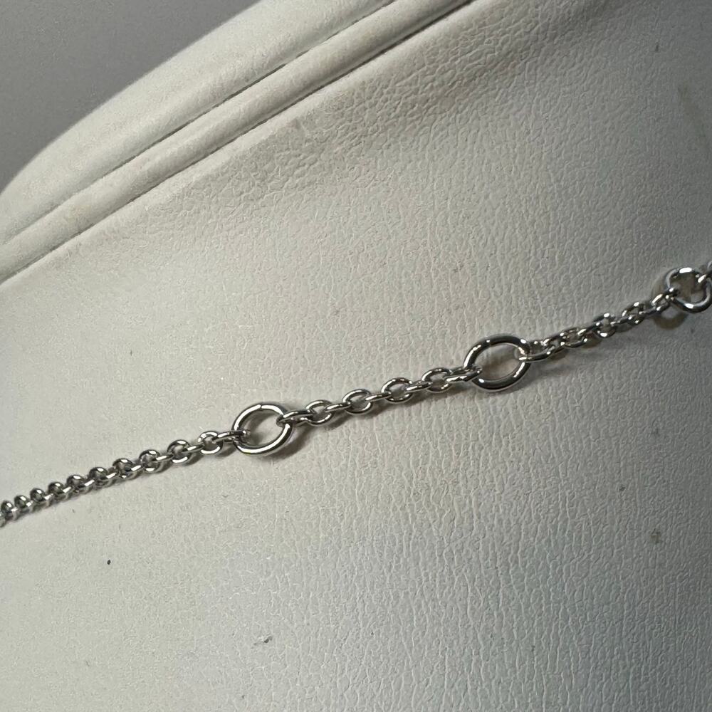 Modern Statement Women's Silver Crystal Studded Teardrop Necklace - Picture 8 of 8